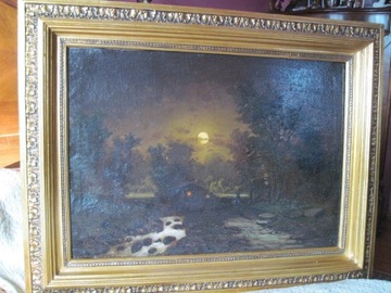 Obraz z XIX wieku malowany na płótnie