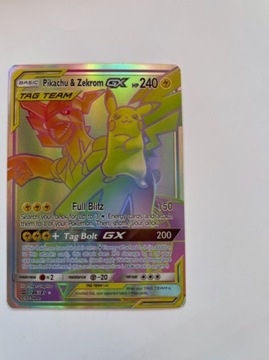 Karta „Pikachu & Zekrom GX” z serii pokemon