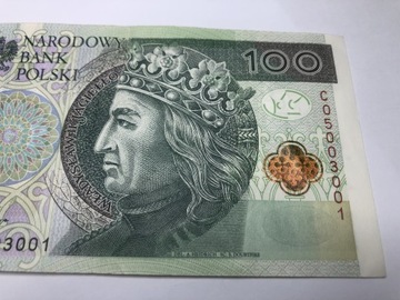 Banknot 100 zł 2012 r seria CO5003001