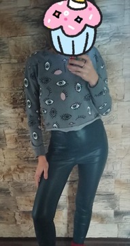 Krótka bluza crop top 158-164 XS oczy