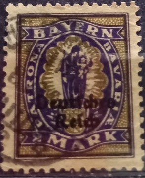 Znaczek Bayern z nadrukiem -Deutsches Reich/1920