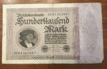 100 000 Marek 1923 Reischbanknote
