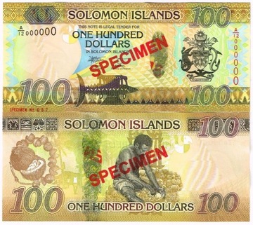 Wyspy Salomona 100 dol Specimen Hybryda 2023 UNC