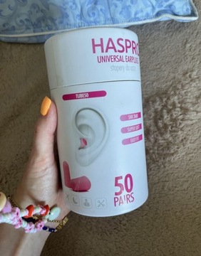 Haspro Tube50 stopery do uszu zatyczki różowy