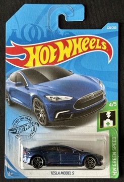 TESLA MODEL S FYC48 GRANATOWA HOT WHEELS 2019 LONG