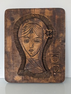Płaskorzeźba Bułgaria w drewnie sztuka ludowa 