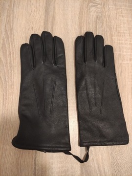 Rękawiczki WYJŚCIOWE czarne LETNIE skórzane STRAŻ POLICJA WOJSKO Rozmiar 23