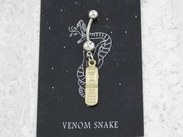 Venom Snake kolczyk do pępka  złoty vintage VS57