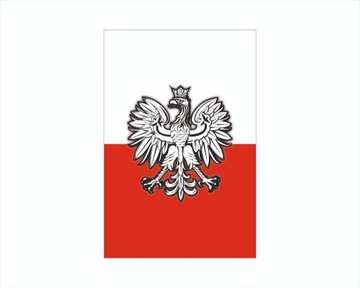 Naklejka FLAGA Polska godło na PÓŁ ADR 30x20cm w3