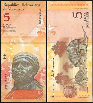 * WENEZUELA 5 bolivares 2011 P-89 stan UNC