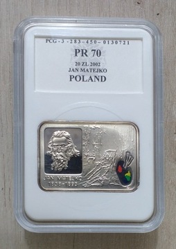 20zł Jan Matejko PR70 PCG z 2002r