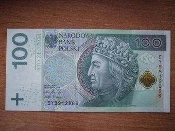 Banknot 100 zł seria EY