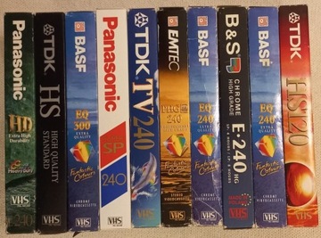 kaseta VHS /  wideo --- zestaw 10 sztuk --- 