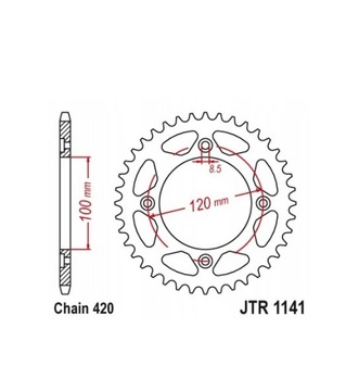 Zębatka tylna stal JT z.50 JTR1141.50 JTR114150