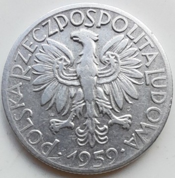 Polska - 5 złotych, Rybak, 1959 nr 2