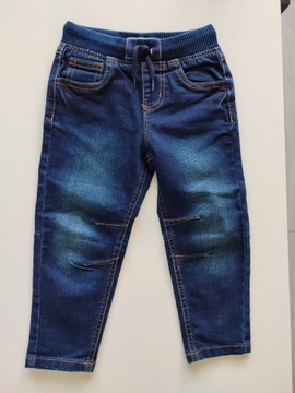 Spodnie 97 jeansowe wiązane w pasie guma 