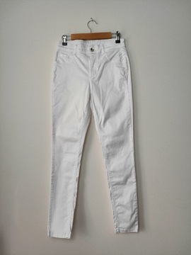 Białe bawełniane spodnie/ legginsy Calzedonia M