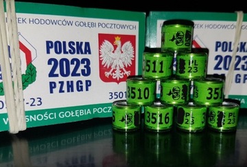 Obrączki dla gołębi PL Polska 2023 z kartami