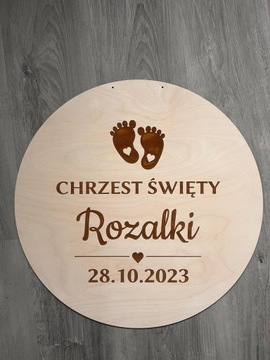 PERSONALIZOWANY NAPIS KOŁO CHRZEST ŚWIĘTY GOŁĄB 