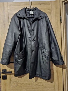 Skóra świńska płaszcz kurtka skórzana vintage