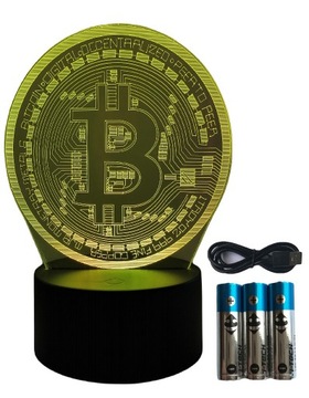 Bitcoin Lampka Nocna 3D Led