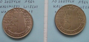 2 x 10 złotych 1964 Kazimierz Wielki. St. 1