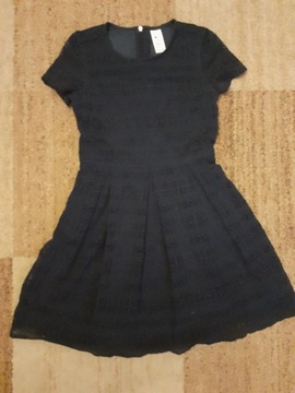 Granatowa, koronkowa sukienka, rozmiar 146/152