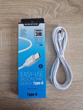 Borofone Kabel BX14 Link - USB na Typ C - 2,4A 3m