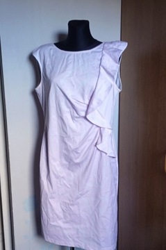 Wizytowa sukienka blady róż biel r. 44