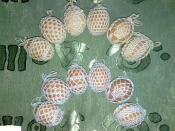 Koszulki szydełkowe na jajka-Wielkanoc-białe/ecrie