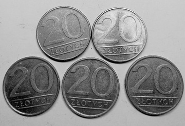Monety 20 zł komplet 1984-1988