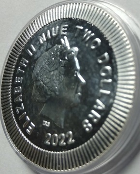 2 Dollary (1 oz = 31,1g) Ateńska Sowa Niue, 2022r