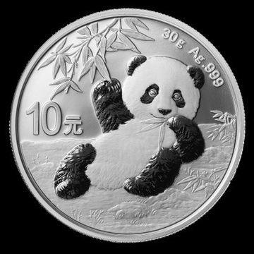 Piękna Srebrna moneta Chińska Panda 2020