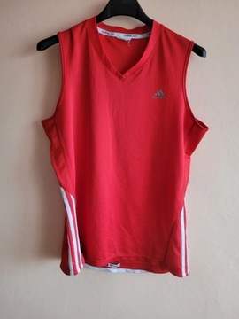 Czerwony T-shirt Adidas roz. L