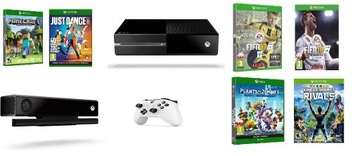 XBOX ONE 1TB PAD BIALY KINECT + 6 GIER