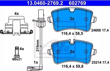 ATE 13.0460-2769.2 Zestaw klocków audi a6 c7 a7