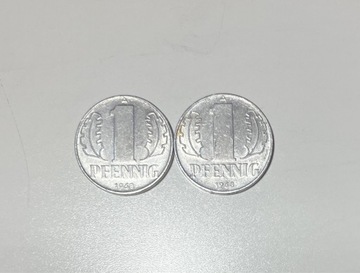 2 monety 1 pfennig z 1968 roku