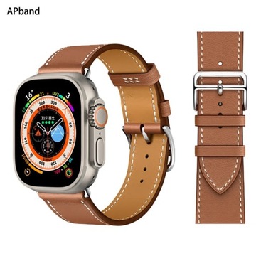 Pasek Apple Watch Ultra - skórzany - brąz