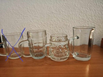 Kufle szklane 0.5 l - 8 sztuk - różne