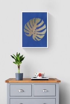 Obraz liść, farby akrylowe, 50x70, w ramie