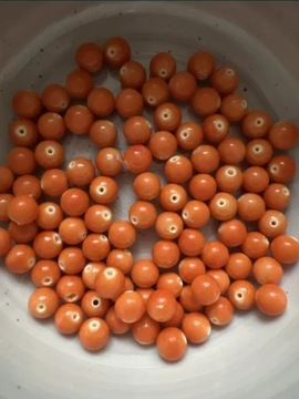 Koraliki 100 sztuk pomarańczowe okrągłe 8mm