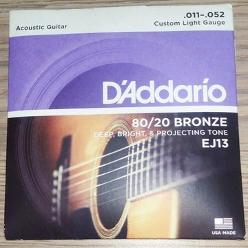 Zestaw strun do gitary akustycznej DAddario EJ13