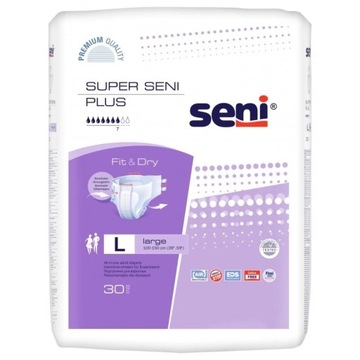 SUPER SENI PLUS Fit&Dry 30 szt. Rozmiar L