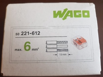 Szybkozłączka Wago 0,5-6 mm² / 2 , 50 szt. 221-612