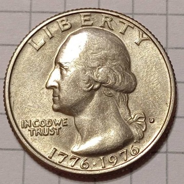 Quarter dollar 1776 1976 Jerzy Washington USA