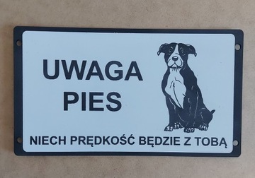 Tabliczka uwaga pies Staffordshire Bull Terrier