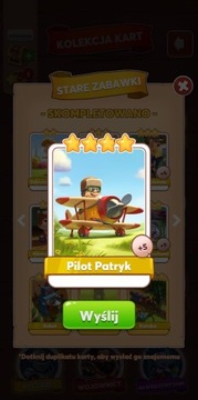 Pilot Patryk STARE ZABAWKI KARTA COIN MASTER