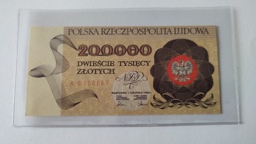 200000 zł PRL seria.A UNC NOWY z Paczki Bankowej