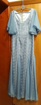 Piękna niebieska suknia na wesele, bal, rozm. 40