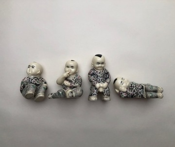 Męskie figurki z chińskiej porcelany